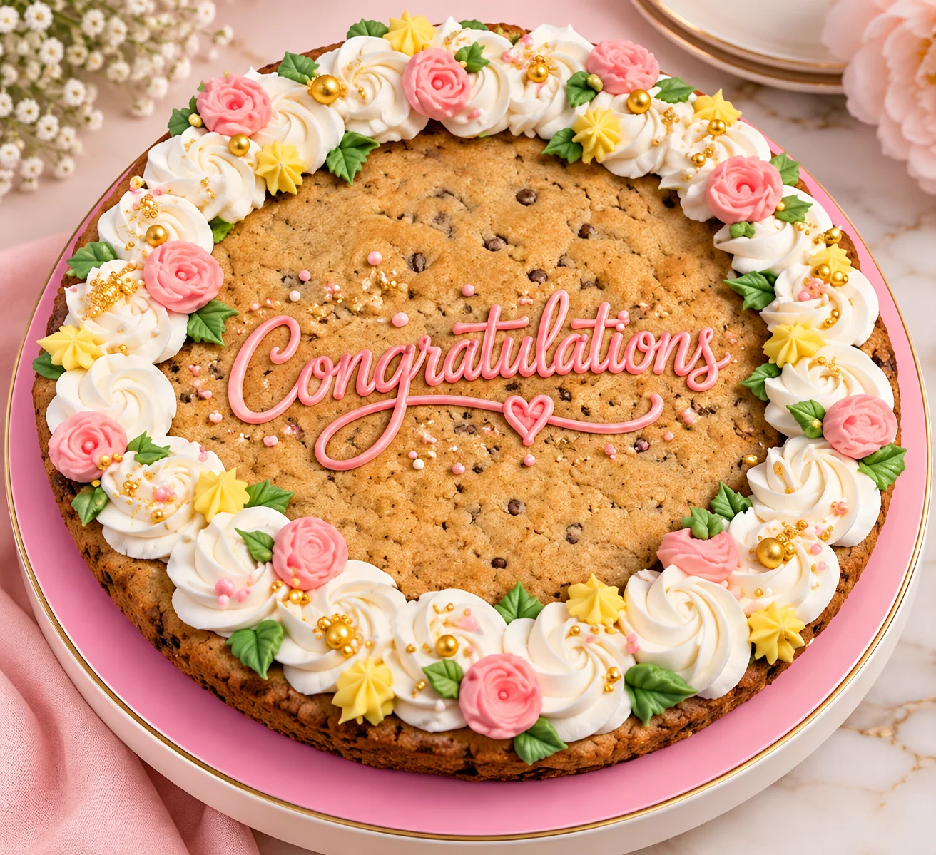 Chef Lucy’s own decorated message cookie cake